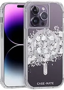 Case-Mate Iphone 14 Pro Case - Touch Of Pearl [10ft Drop Protection] [Compatible With Magsafe] Magnetic Cover With Cute Bling Sparkle For Iphone 14 Pro 6.1", Anti-Scratch, Shock Absorbent, Slim Fit