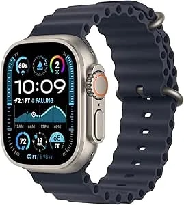 Apple Watch Ultra 2 [Gps + Cellular, 49mm] - Titanium Case With Blue Ocean Band, One Size (Renewed Premium)