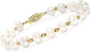 Ross-Simons 6-7mm Cultured Pearl Bracelet With 14kt Yellow Gold