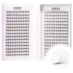 Curacoro Xl Lite Promade Wide Fans 10d-0.03 Volume Lashes Cc Curl 8-10mm Length Handmade Lightweight Lash Fans For Soft Fluffy Eyelash Extensions