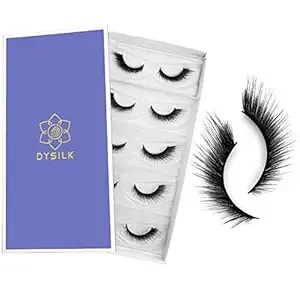Dysilk Mink Lashes False Eyelashes - Lash Extension Strip Eyelashes 5 Pairs 6d Lashes Fox Eye Mink Eyelashes False Lashes Reusable Fake Eyelashes Mink Wispy Lashes Natural Look - Winged 7mm-17mm