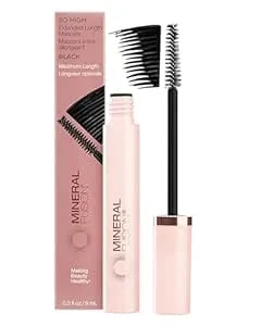 Mineral Fusion So High Extended Length Mascara (Black) - Lengthening Formula For Look Of Long, Lush Lashes - Hypoallergenic With Kaolin Clay For Long Wear - No Smudge Or Clumps