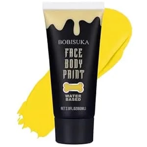 Bobisuka Yellow Face Body Paint, Water Based Face Painting For Art Theater Halloween Party Cosplay Clown Sfx Makeup For Women Adults, Non-Toxic Washable
