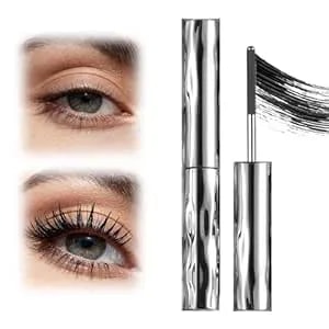 Metal Wand Mascara, 2026 New Waterproof Iron Mascara For Volume And Length, Long Lasting Curling Tubular Eyelash Primer, Brushless Tubing Mascara For Natural And Non-Smudged Eyelash (Black)