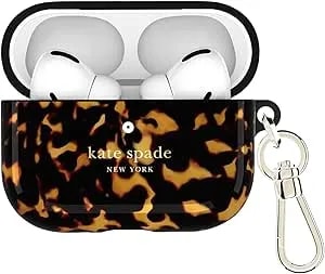 Kate Spade New York Airpods Pro 3 Protective Case With Luxe Metallic Keychain Clip - Transparent Tortoise, Compatible With Airpods Pro 3rd Generation