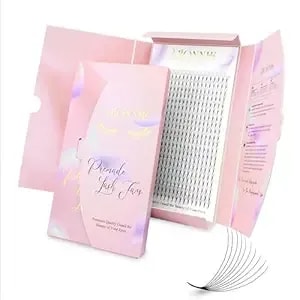 Premade Fans Eyelash Extensions, 400 Fans 10d 9mm Promades Eyelash Fans,0.05 Thickness C Curl Premade Lash Fans, Handmade Premade Fans Volume Lash Extensions (Pointy Base 10d 0.05-C 9mm)