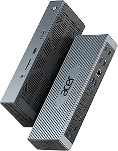 Acer Thunderbolt 4 Dock, 16 In 1 Displaylink Docking Station 4 Monitor, 3×TB4+2×HDMI+2×DP, Up To 8K & 40Gbps, 160W Power, 2.5G Ethernet, SD4.0, USB C Dock For Macbook Pro/Max, Dell, Acer, HP Etc
