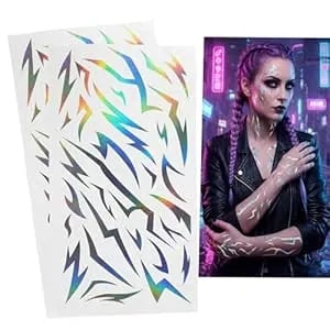 60 Style Demon Mark Temporary Tattoos For Theme Party Decoration, Hunters Symbols Cosplay, 2 Pcs Dark Concept Makeup Sticker For Demon Look,Halloween, Festival & Party Accessories For Girl Boy