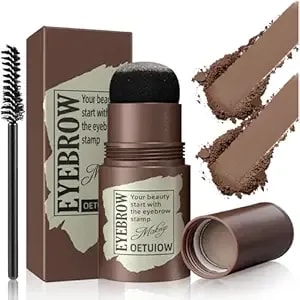 Eyebrow Stamp And Eyebrow Stencil Kit, Eye Brow Stencil Kit For Beginners 24 Reusable And Washable Eyebrow Kit, Brow Stencil And Stamp Kit Smudge-Proof & Long-Lasting & Waterproof (Medium)