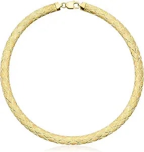 Ross-Simons Italian 8mm 14kt Yellow Gold-Plated Reversible Omega Necklace