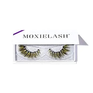 Moxielash - Cochelly Lash - Premium Colorful Magnetic Eyelashes - Black And Yellow Blend - 5 Magnet Lash Band - Big, Bold & Beautiful - Eyeliner Sold Separately