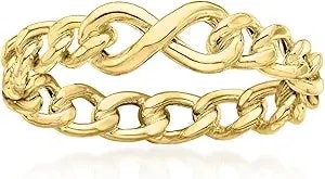 Ross-Simons Pure Collection Italian 14kt Yellow Gold Infinity Symbol Curb-Link Ring. Size 7