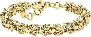 Ross-Simons Italian 8mm 14kt Yellow Gold-Plated Byzantine Bracelet. 7 Inches