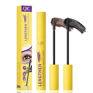 Volumizing & Lengthening Mascara - Waterproof, Smudge-Proof, Buildable Formula For Clump-Free Lashes - Adds Natural Volume & Length - Sweatproof, Long-Lasting, Curling - Easy To Apply (Brown)