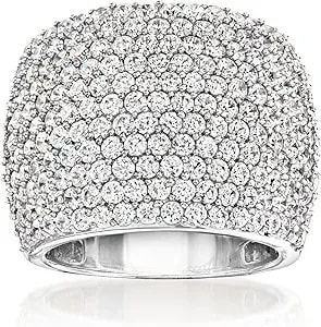 Ross-Simons 3.60 Ct. T.W. Pave Cz Wide Ring In Sterling Silver