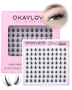 Okaylove Manga Lash Clusters With Spikes, Lira 12mm Diy Cluster Eyelash Extensions, 80pcs Clear Band Individual Lashes