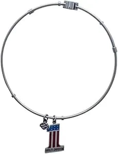 Harley-Davidson Women'S Rwb #1 Bangle Bracelet, 7.5 In - Steel hsb0074-7.5