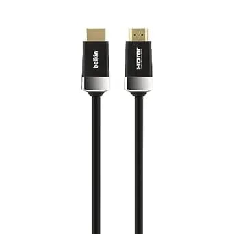 Belkin 6.6ft/2M HDTV High-Speed HDMI Cable W/Ethernet, 4K/Ultra HD, HDR, & 3D Compatibility, 18Gbps Data Transfer For Streaming, Gaming, Home Theater, Supports HDMI 2.0 For Tvs, Monitors, Projectors