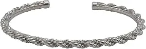 Harley-Davidson Women'S Sculpted Rope Cuff Bracelet - Silver Stainless Steel