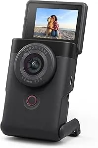 Canon Powershot V10 Compact Vlogging Camera, 1" CMOS Sensor, 4K Video Streaming, Built‑In Wide‑Angle Zoom Lens, Flip‑LCD & Stereo Mic, Image Stabilization, Creator Studio In Your Pocket, Black