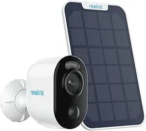 Reolink 2K 3MP Solar Wireless Security Camera Outdoor, Spotlight Night Vision, 2.4GHz Wifi, Solar/Battery Powered Home Surveillance, Smart AI Detection, No Subscription, Local Storage, Argus 3E Kit