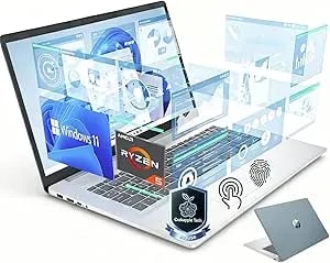 Hp 17.3” Laptop Computer For Business & Home, Anti-Glare Touchscreen Laptop With Amd Ryzen 5 7430u Processor, 8gb ddr4, 512gb Ssd, Backlit Keyboard, Fingerprint Reader, Webcam, Windows 11 Home, Blue