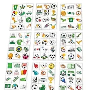 108 Pcs Soccer Temporary Tattoos For Kids, 9 Sheets Easy-Cut Soccer Ball Tattoo Stickers, Sports Birthday Party Favors, Team Game Day Goodie Bags For Boys Girls