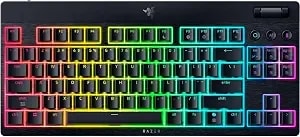 Razer Blackwidow v4 Low Profile Tkl Hyperspeed Wireless Gaming Keyboard: Green Mechanical Switches - 2.4ghz Wireless & Bluetooth - Multi-Function Roller - 3 Control Buttons - Long Battery Life