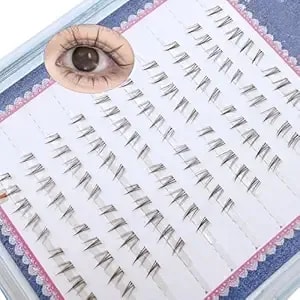 Brown Bottom Lashes Manga Bottom Lash Wispy Natural Eyelash Clusters Lower False Lashes 100pcs Crisscross Clear Band Under Eyelashes (mq615)