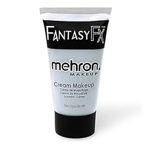 Mehron Makeup Fantasy Fx Cream Makeup - Water Based - Halloween - Moonlight White Face & Body Paint For Adults 1 Fl Oz (30ml) (Moonlight White)