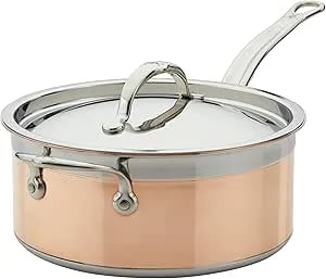 Hestan - Copperbond Collection - 100% Pure Copper Sauce Pan, Induction Cooktop Compatible, 4 Quart