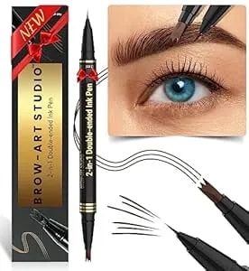 Imethod Microblading Eyebrow Pencil - Brow Pencil 2-In-1 Dual-Ended Eyebrow Pen With 3-Prong Micro-Fork-Tip Applicator And Precise Brush-Tip Creates Natural-Looking Brows, Stay On All Day, Dark Brown