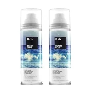 Igk Beach Club Texture Spray 2 Pack – Salt-Free Volumizing Spray For Touchable Beach Waves And Instant Volume – Lightweight, Non-Drying Formula – Suitable For All Hair Types
