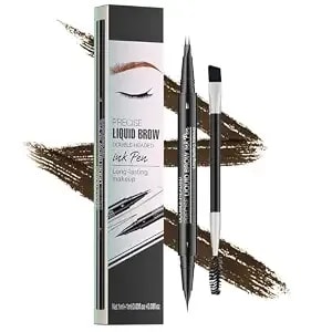 Pinkiou Microblading Eyebrow Pen, 2-In-1 Waterproof Eyebrow Pen, Dual-Ended Eyebrow Pen With 2-Fork-Tips And Precision Brush, Eyebrow Pen For Natural Hair-Like Brows,Long Lasting,Brown