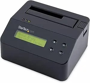 Startech.Com Single Bay Hard Drive Eraser, Standalone HDD/SSD Disk Wiper/Sanitizer, 4Kn, USB 3.0 To SATA III, 9 Erase Modes, LCD, RS232 Printer Port, Hardware Erasing Tool, TAA Compliant (SDOCK1EU3P2)