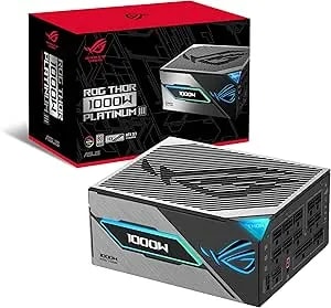 Asus Rog Thor 1000w Platinum Iii Psu (80 Plus Platinum Certified, Atx 3.1, Gan Mosfet, Gpu-First Intelligent Voltage Stabilizer, Magnetic Oled Display, Turbo Mode, 10-Year Warranty)