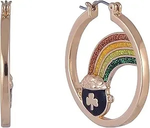 Hallmark St. Patrick'S Day Pot Of Gold Hoop Earrings