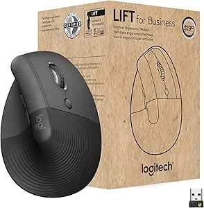 Logitech Lift For Business, Vertical Ergonomic Mouse, Wireless, Bluetooth Or Secured Logi Bolt USB, Quiet Clicks, Globally Certified, Windows/Mac/Chrome/Linux - Graphite
