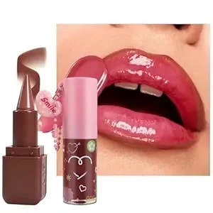 Lip Kit With Moisturizing Lip Oil And Gradient Lip Liner Set, Nude Matte Lip Liner & Lip Plumper Gloss Lip Combo Set, Long Lasting Lightweight Natural Makeup Kit For Women, 04