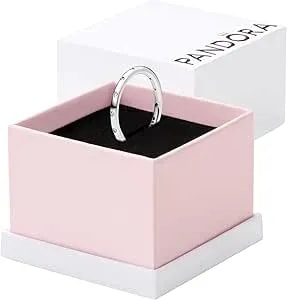 Pandora Simple Sparkling Band Ring - 14k Gold Stackable Ring For Women - With Gift Box