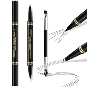 Eyebrow Pen,2-In-1 Waterproof Eyebrow Pencil With 4 Tip Microblading Brow Pen And Ultra-Precise Brow Pencil,With Dual-Ended Eyebrow Brush,Eyebrow Makeup For Natural Looking - Soft Brown