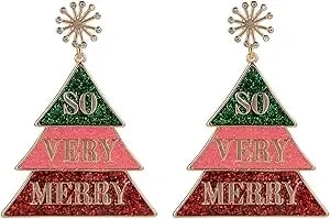 Hallmark "So Very Merry" Christmas Tree Earrings
