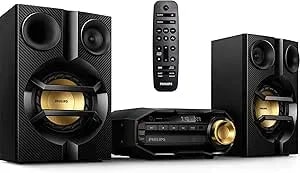 Philips fx10 Bluetooth Stereo System For Home With Cd Player , mp3, Usb, Fm Radio, Bass Reflex Speaker, 230 W, Remote Control Included