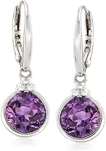 Ross-Simons 3.30 Ct. T.W. Amethyst Drop Earrings In Sterling Silver