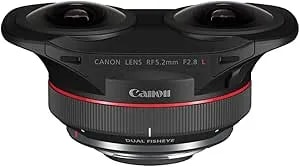 Canon rf5.2mm f2.8 L Dual Fisheye Lens – 3d Virtual Reality, 180 Degree Vr, Canon Eos r5 Compatible Black