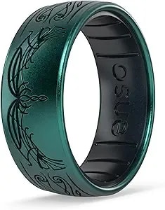 Enso Rings Lord Of The Rings Collection - Comfortable Dualtone Silicone Rings - Flexible Design