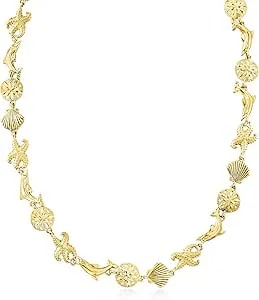 Ross-Simons Sterling Silver Sea Life Link Necklace