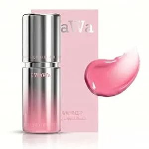 Liquid Blush, Iwawa Liquid Blush For Cheeks - Liquid To Powder Matte Finish, Self Contained Brush, Pink