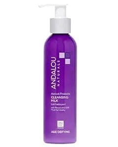 Andalou Naturals Age Defying Apricot Probiotic Cleansing Milk - Gentle Daily Hydrating Face Cleanser For Dry, Dehydrated Skin - With Fruit Stem Cell Complex - 6 Fl Oz