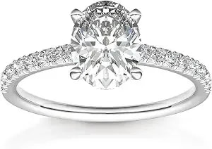 Pavoi 14k Gold Plated Engagement Rings For Women, Cz Promise Wedding Band - 1.50ct - 3ct Cushion Cut, Round, Oval Cubic Zirconia Engagement Rings